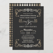 Invitations Dîner De Répétition Art Déco Gold (Devant / Derrière)