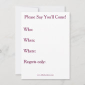 Invitations Dîner Dîner (Dos)