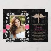 Invitations d'infirmières de Fuchsia (Devant / Derrière)