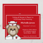 Invitations d'infirmières pour enfants/adultes (Devant / Derrière)