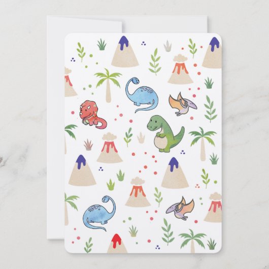 Invitations Dinosaur, invitations d'anniversaire g (Dos)