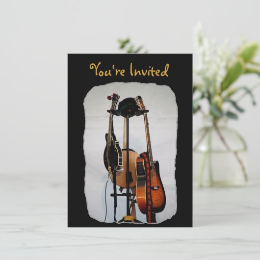 Invitations d'instruments de musique de guitare (Debout devant)