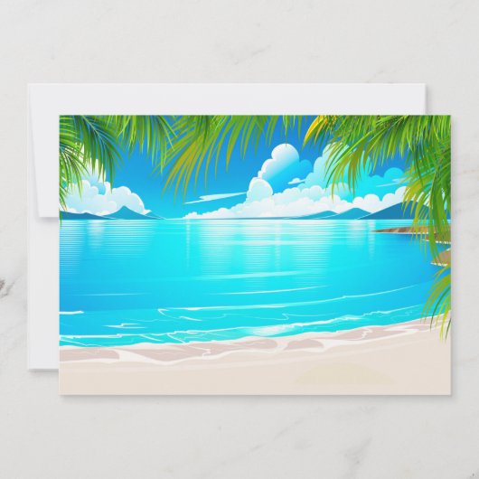 Invitations d'invitation d'anniversaire de Luau (Dos)