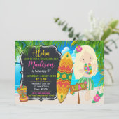 Invitations d'invitation d'anniversaire de Luau (Debout devant)