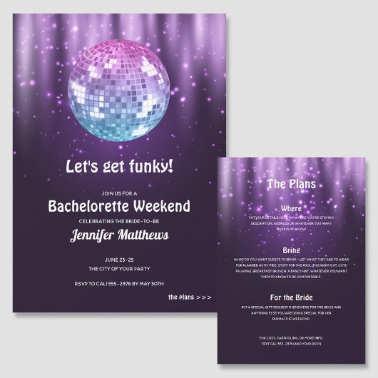 Invitations Disco Bachelorette Party