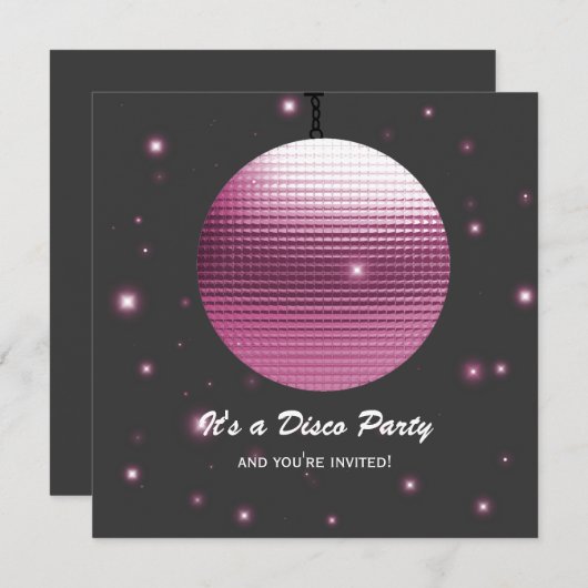 Invitations Disco Party (Devant / Derrière)