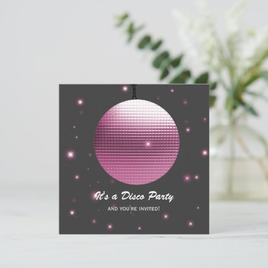 Invitations Disco Party (Debout devant)