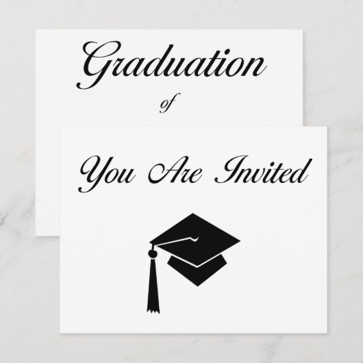 Invitations d'obtention du diplôme (Devant / Derrière)
