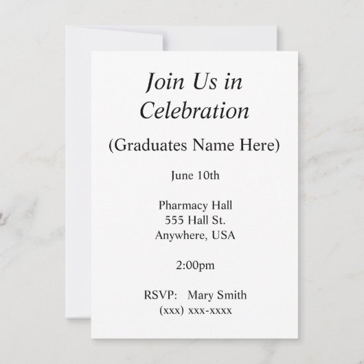 Invitations d'obtention du diplôme de Pharm-D (Dos)