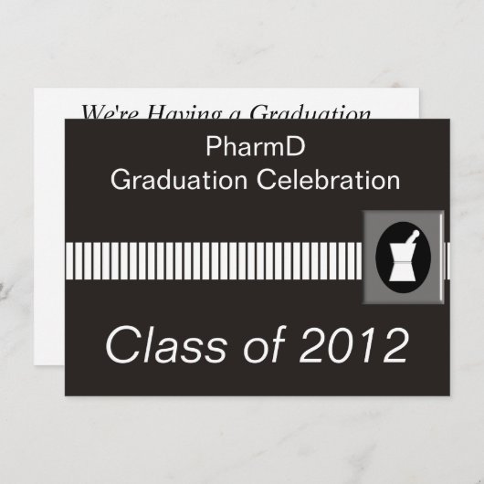 Invitations d'obtention du diplôme de pharmacien (Devant / Derrière)