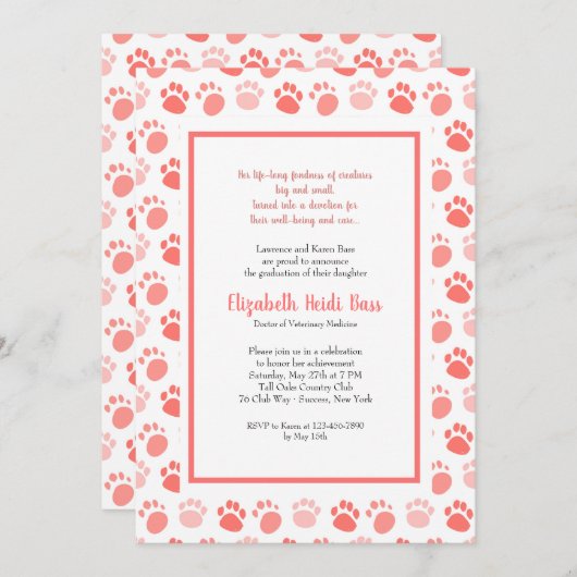 Invitations d'obtention du diplôme d'école (Devant / Derrière)