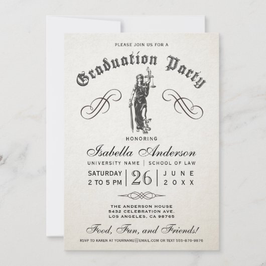 Invitations d'obtention du diplôme d'école de (Devant)