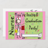 Invitations d'obtention du diplôme d'infirmière (Devant / Derrière)