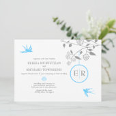 Invitations d'oiseaux Aqua Marigold (Debout devant)