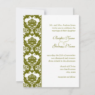 Invitations d'Olive Mariage damassé
