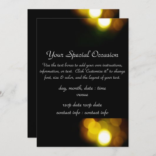 Invitations d'or Christmas Lights (Devant / Derrière)