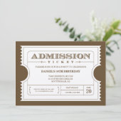 Invitations d'or de billet sur le papier (Debout devant)