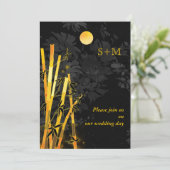 Invitations d'or de mariage de monogramme de (Debout devant)