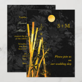 Invitations d'or de mariage de monogramme de (Devant / Derrière)