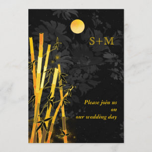 Invitations d'or de mariage de monogramme de