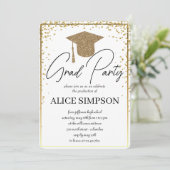 Invitations d'or simple à la fête de graduation (Debout devant)