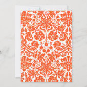 Invitations d'Orange Monogramme Mariage damassé (Dos)