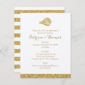 Invitations dorées | Coquille maritime (Devant / Derrière)