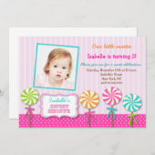 Invitations douces d'anniversaire de photo de (Devant / Derrière)