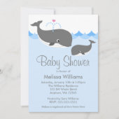 Invitations douces de baby shower de baleine (Devant)