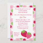 Invitations douces de baby shower de fraise de (Devant)
