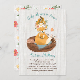 Invitations douces de baby shower de renard de