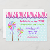 Invitations douces de fête d'anniversaire de (Devant / Derrière)