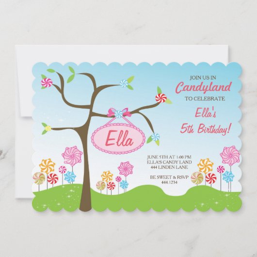 Invitations douces de fête d'anniversaire de (Devant)