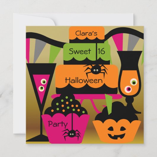 Invitations douces de partie de Halloween (Devant)
