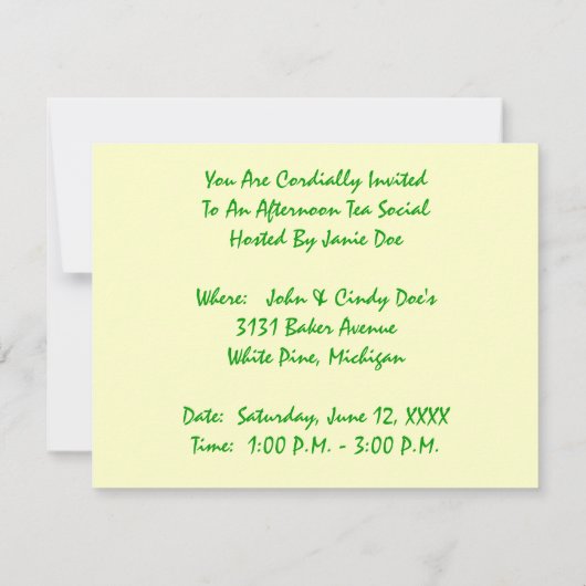 Invitations douces de thé de filles et de (Dos)