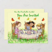 Invitations douces de thé de filles et de (Devant / Derrière)