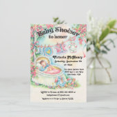 invitations douces Vintages à la douche pour bébé (Debout devant)