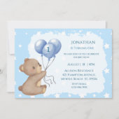 Invitations d'ours à ballons d'anniversaire (Devant)