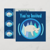 Invitations d'ours blanc (Devant / Derrière)