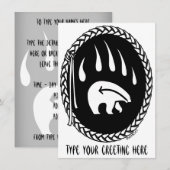 Invitations d'ours Carte d'ours tribal personnalis (Devant / Derrière)