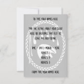 Invitations d'ours Carte d'ours tribal personnalis (Dos)