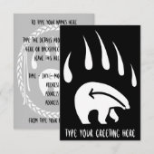 Invitations d'ours Carte d'ours tribal personnalis (Devant / Derrière)