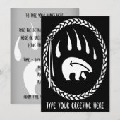 Invitations d'ours Carte d'ours tribal personnalis (Devant / Derrière)