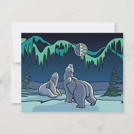 Invitations d'ours Cartes d'art d'ours polaires pe (Devant)