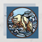 Invitations d'ours Cartes d'art d'ours polaires pe (Devant / Derrière)