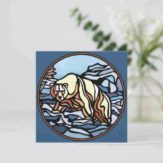 Invitations d'ours Cartes d'art d'ours polaires pe (Debout devant)