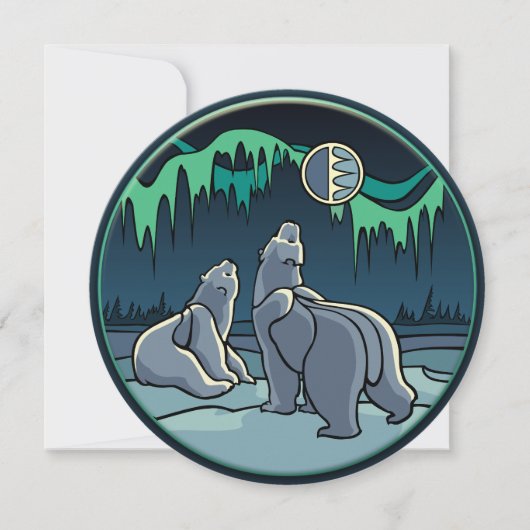 Invitations d'ours Cartes d'art d'ours polaires pe (Devant)