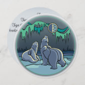 Invitations d'ours Cartes d'art d'ours polaires pe (Devant / Derrière)