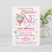 Invitations d'ours dans un ballon à air chaud rose (Debout devant)