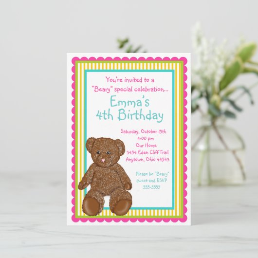 Invitations d'ours de nounours (Debout devant)
